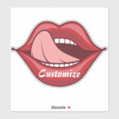 Red Lips Open Mouth Thunder_Cove Aufkleber (Blatt)