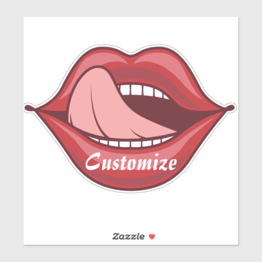 Red Lips Open Mouth Thunder_Cove Aufkleber (Blatt)