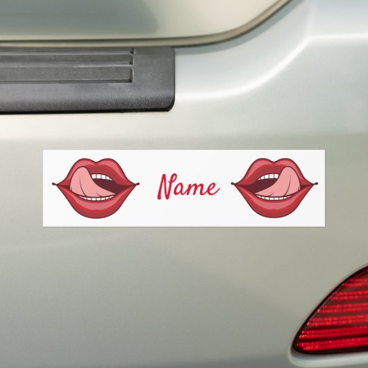 Red Lips Open Mouth Thunder_Cove Autoaufkleber (Auf Auto)