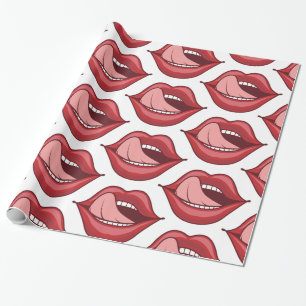 Red Lips Open Mouth Thunder_Cove Geschenkpapier