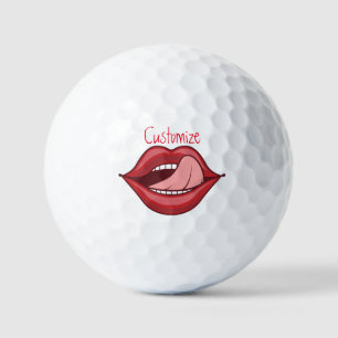 Red Lips Open Mouth Thunder_Cove Golfball