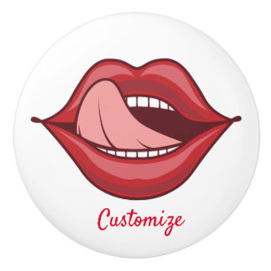 Red Lips Open Mouth Thunder_Cove Keramikknauf