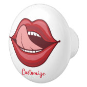 Red Lips Open Mouth Thunder_Cove Keramikknauf (Rechts)