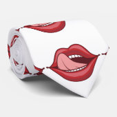 Red Lips Open Mouth Thunder_Cove Krawatte (Gerollt)
