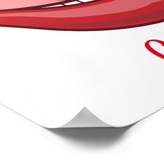 Red Lips Open Mouth Thunder_Cove Poster (Ecke)