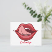Red Lips Open Mouth Thunder_Cove Postkarte (Stehend Vorderseite)
