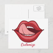 Red Lips Open Mouth Thunder_Cove Postkarte (Vorne/Hinten)