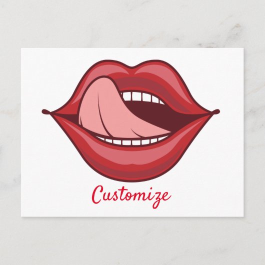 Red Lips Open Mouth Thunder_Cove Postkarte (Vorderseite)