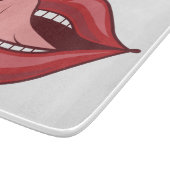 Red Lips Open Mouth Thunder_Cove  Schneidebrett (Ecke)