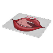 Red Lips Open Mouth Thunder_Cove  Schneidebrett (Ecke)