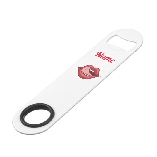 Red Lips Open Mouth Thunder_Cove Speed Flaschenöffner (Vorderseite Schrägansicht)