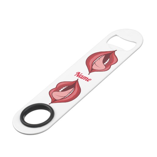 Red Lips Open Mouth Thunder_Cove Speed Flaschenöffner (Rückseite Schrägansicht)