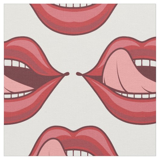 Red Lips Open Mouth Thunder_Cove Stoff (Nahaufnahme)