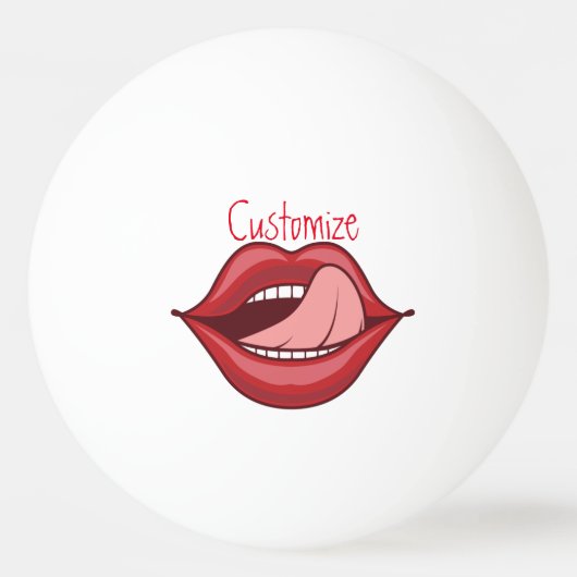 Red Lips Open Mouth Thunder_Cove Tischtennisball (Vorderseite)