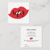 Red Lips Refer a Friend Referenzen Card Quadratische Visitenkarte (Vorne/Hinten)