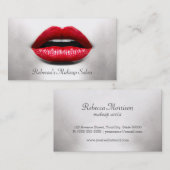 Red Lips Retro Monochrome - Makeup Artist Visitenkarte (Vorne/Hinten)