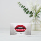 Red Lips Retro Monochrome - Makeup Artist Visitenkarte (Stehend Vorderseite)