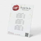 *~* RED LIPS Tabletop Table Zelt Pedestelle Sign Sockelschild (Vorderseite)