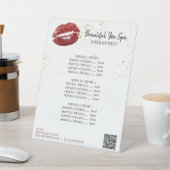 *~* RED LIPS Tabletop Table Zelt Pedestelle Sign Sockelschild (In SItu)