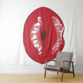 Red Lips Tapestry Wandteppich (Beispiel (Horizontal))