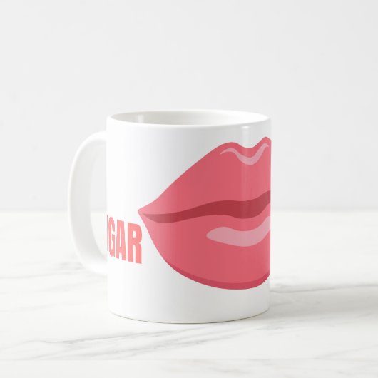 Red Lips und Attitude - Bold & Beautiful Design Kaffeetasse (Vorderseite Links)