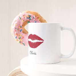Red Lips, Valentine's Day Couple Gift, Tasse
