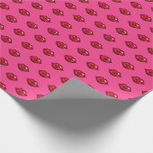 Red Lips Valentines Kisses Pixel Art Pattern Geschenkpapier (Ecke)