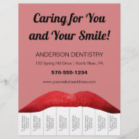 Red Lips White Teeth Dentist Office zerreißt Strip