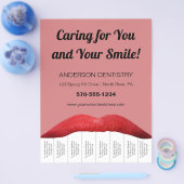 Red Lips White Teeth Dentist Office zerreißt Strip Flyer (Einzeln)