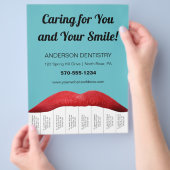 Red Lips White Teeth Dentist Office zerreißt Strip Flyer (Hand)