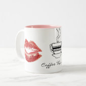 Red Lipstick Coffee Kisses Trinkbehälter Tasse (Vorderseite Links)
