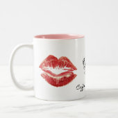 Red Lipstick Coffee Kisses Trinkbehälter Tasse (Links)