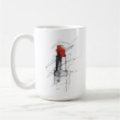 Red Lipstick Illustration - Minimalistisches Makeu Kaffeetasse (Links)