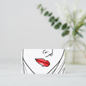Red Lipstick Illustration Visitenkarte (Stehend Vorderseite)