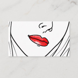 Red Lipstick Illustration Visitenkarte