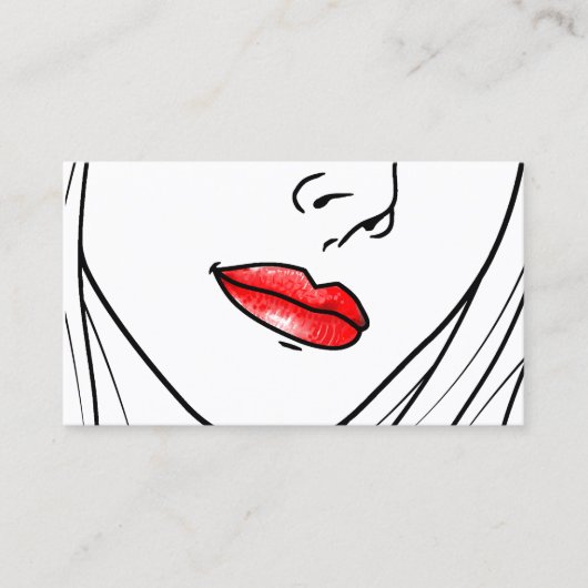 Red Lipstick Illustration Visitenkarte (Vorderseite)