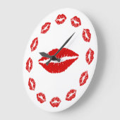 Red Lipstick Kiss Clock Große Wanduhr (Winkel)