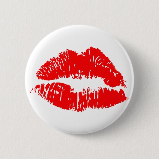 Red Lipstick Kiss Mark Button (Vorderseite)