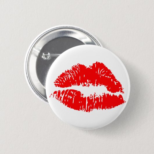 Red Lipstick Kiss Mark Button (Vorne & Hinten)