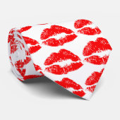 Red Lipstick Kiss Mark Krawatte (Gerollt)
