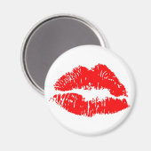 Red Lipstick Kiss Mark Magnet (Vorderseite/Rückseite)