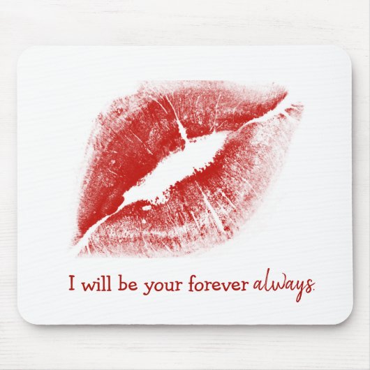 Red Lipstick Kiss Mousepad (Vorne)