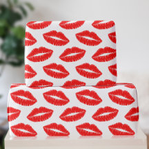 Red Lipstick Kiss Muster Valentine Wrapping Paper