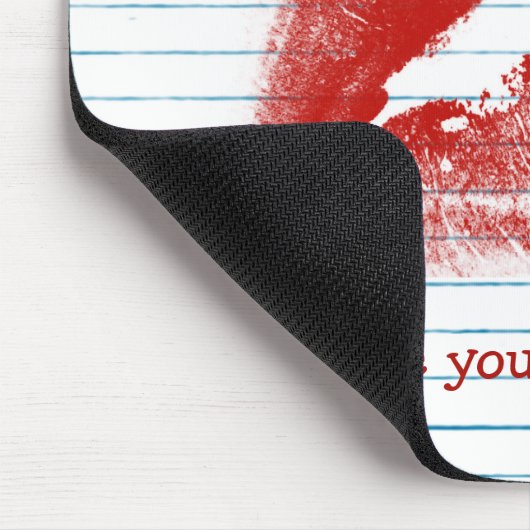 Red Lipstick Kiss Notebook Mousepad (Ecke)