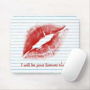 Red Lipstick Kiss Notebook Mousepad