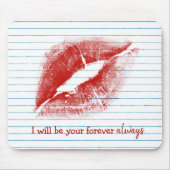 Red Lipstick Kiss Notebook Mousepad (Vorne)