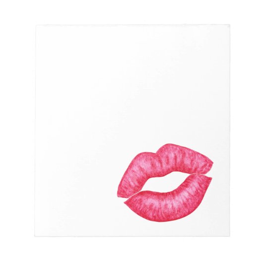 Red Lipstick Kiss Notepad Notizblock (Vorderseite)