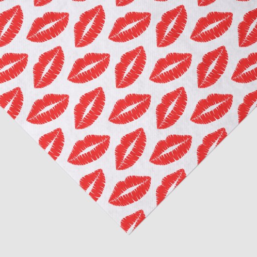 Red Lipstick Kiss Patternpapier Seidenpapier (Ausschnitt)