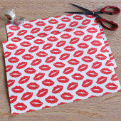 Red Lipstick Kiss Patternpapier Seidenpapier