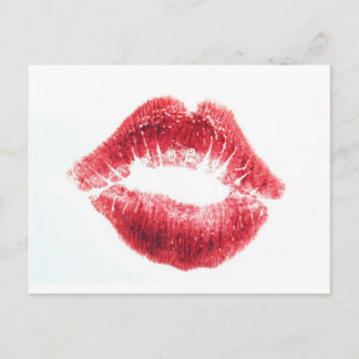 Red Lipstick Kiss Postkarte
